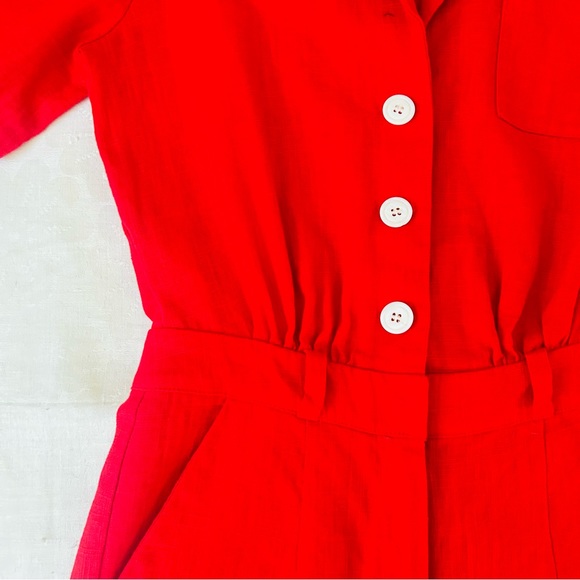 NWOT Musier Paris Laura Jumpsuit in Red 36 - Picture 5 of 10